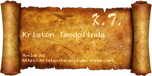 Kriston Teodolinda névjegykártya